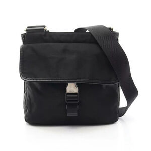 Prada Triangle Shoulder Bag Saffiano Leather Black